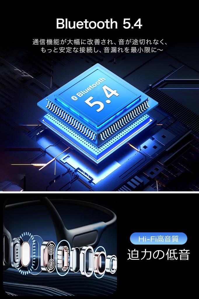 Bone Conduction Earphones, Bluetooth 5.4 Earbuds, Open-Ear Headphones [Advanced Performance Model, Open-Ear Type], Ideal for Sports, Hearing