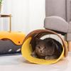 DIY Haustiertunnel Röhrenbett Faltbare Katzenaktivitätsmatte Spielzeug Langlebige Katzentunnel Bett für Interaktiv