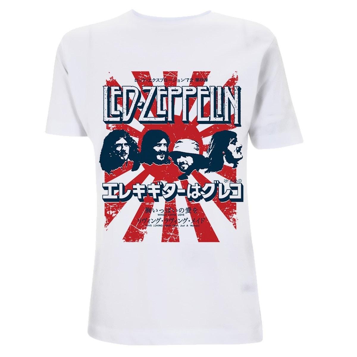 Led Zeppelin Japanese Burst White Official Men s T-Shirt- S