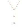 Viral Lariat 3-stone Bezel Moissanite Necklace White Gold Plated S925 Silver Luxury GAR Certified Heart-Round-Pear Drop Women