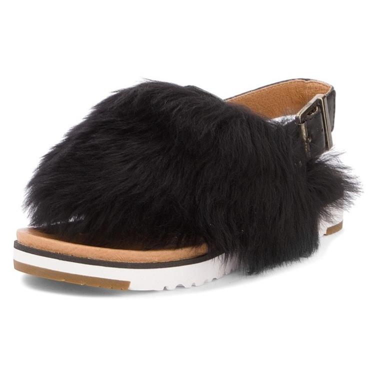 New UGG Rubber Sole Quiet Quick Dry Slide Slippers Women's Black 1019870-BLK