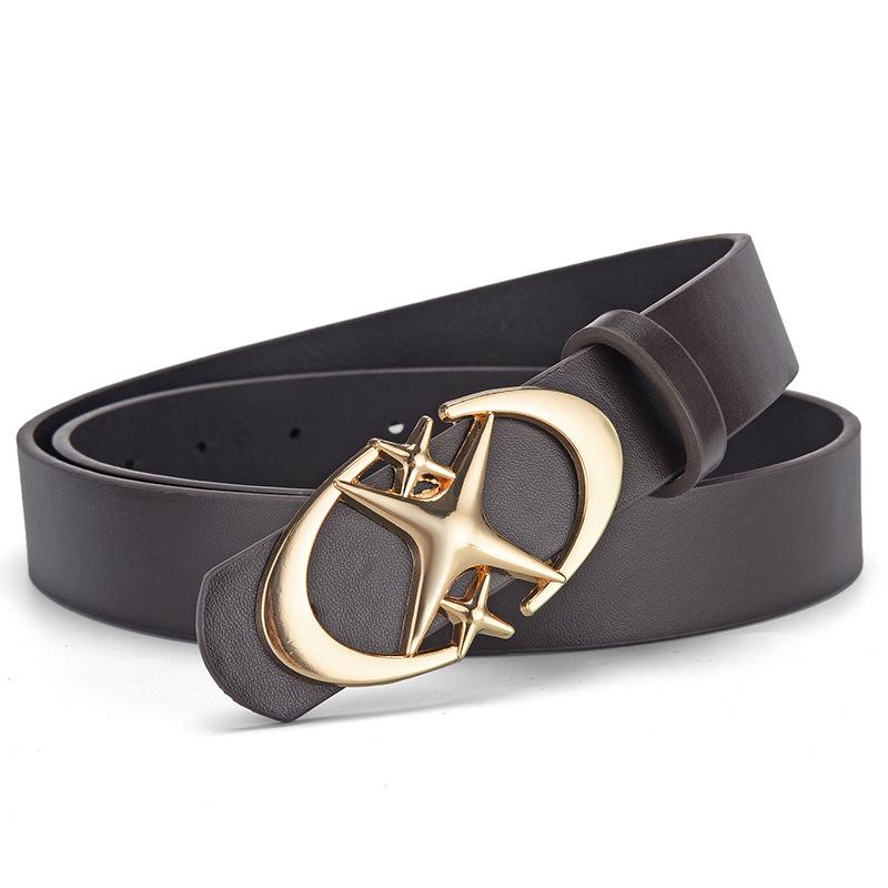 New Star Unisex Retro Leather Belt - Trendy Fashion for Young Men and Women