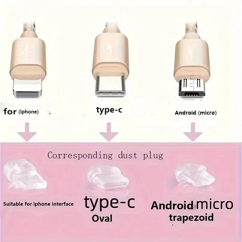 Phone Dust Plug Pendant for iPhone Samsung Xiaomi Type-C/iOS /Micro USB Interface Universal Dust Plug Cute Little Bear
