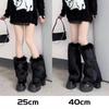 1/2pairs Winter Solid Color Leg Warmer Women Artificial Faux Fur Foot Covers Furry Leg Warmers Knee High Boots Cover