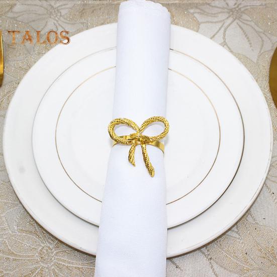 6Pcs Wedding Party Napkin Rings Vibrant Color Sparkling Exquisite Metal Napkin Buckles Dining Table