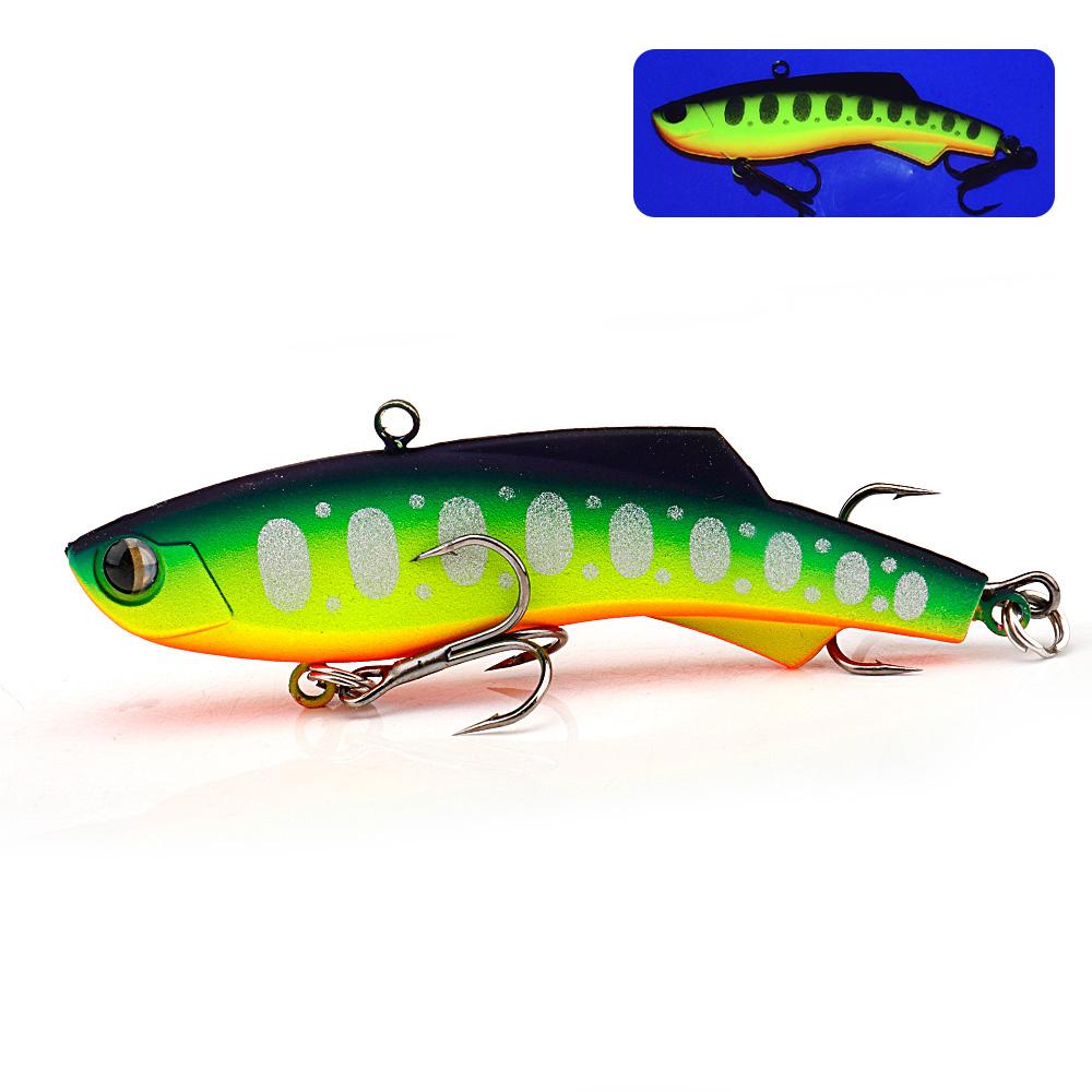 UV Luminous Effect Winter Bass VIB Fishing Lures 70mm/78mm/90mm Sinking Icsas Artificial Wobblers Ice Hard Bait For Pike