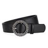 Autumn And Winter Women'S Belt Round Buckle Diamond-Set Literary Decoration Retro Simple Wide Belt Women