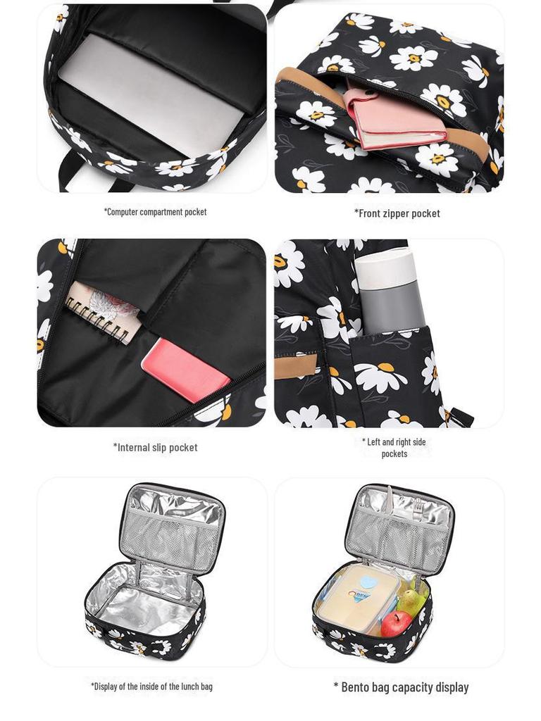 Stylowy Wodoodporny Zestaw Plecaka dla Studentów: Słodki nadruk, idealny do szkoły i na zewnątrz