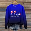 Women's Fashion Printed Long Sleeve Loose Round Neck Sweatshirt Top Fall