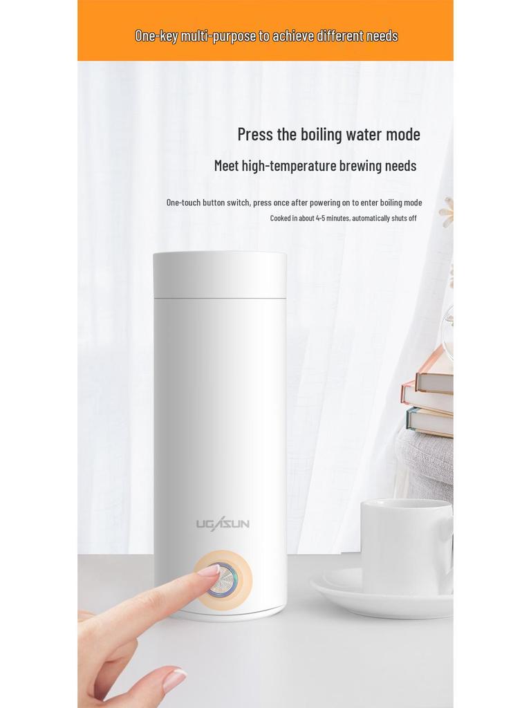 Compact Electric Heating Thermos Cup: Portable Mini Water Boiler for Students & Travel