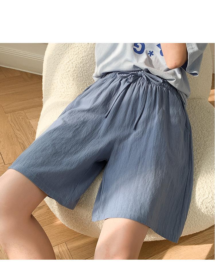 Cotton And Linen Five Trousers Female Summer Breathable Trousers Casual Wide-legged Trousers Loose Large Size