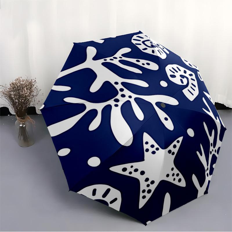1pc Ocean Life Automatic Open/Close Umbrella with One Touch Button,, Windproof Design   Lightweight Portable Umbrella for Women & Men6130