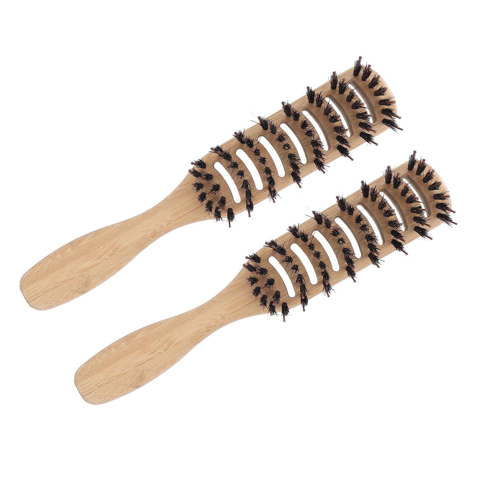 

2 шт. Мужская расческа для укладки волос, бамбуковая женская расческа для волос, полая 9 рядов, расческа для мужчин и женщин