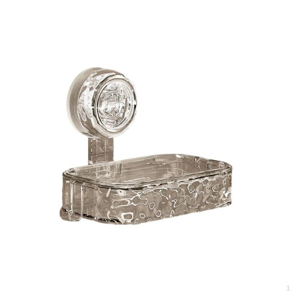 Suction Holder Soap Holder, WallMounted Organizer, No Drain, Bathroom 2Layer Silver