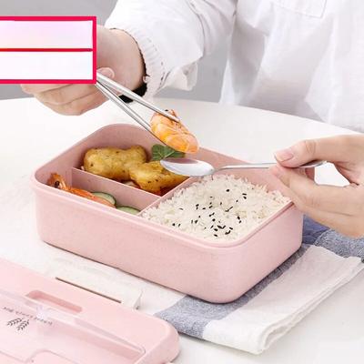 1 pz lunch box per studenti, scatola bento isolata con divisori per posate giapponesi, scatola quadrata per fast food