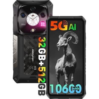 5G Telephone Portable Unbreakable Ulefone Armor 28 Pro 32+512GB 6.67" 10600mAh Unbreakable Smartphone 64MP AMOLED+1.04" GPS/NFC Black