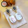 SENIKO Natural Freshwater Big Baroque Pearl Earrings Fashion Cubic Zirconia Pearl Drop Earrings For Women Party Jewelry