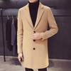 Men Suit Coat Lapel Long Sleeve Solid Color Mid-length Suit Jacket Slim Fit
