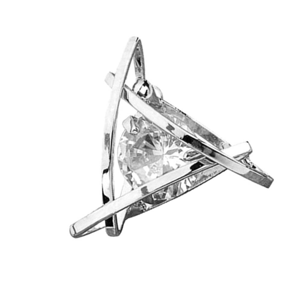 Women Lady Geometric Crystal Rhinestone Ear Stud Clip Pin Girl Silvery Golden Earrings Jewelry