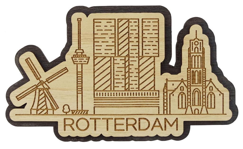 Printtoo Souvenir Wooden Engraved Amsterdam City of Netherlands Custom Fridge Magnet