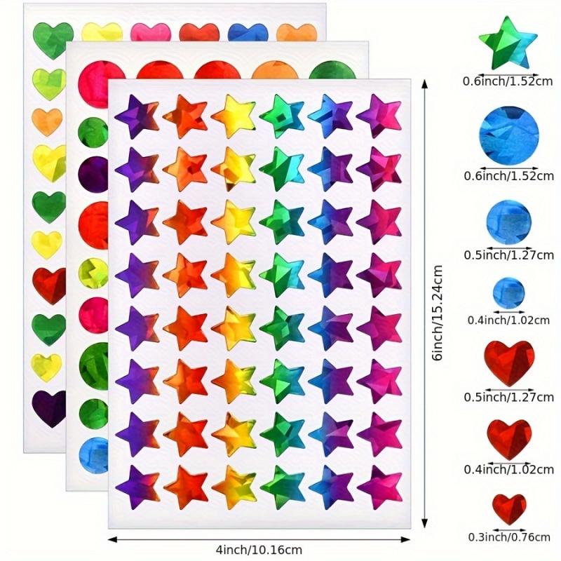 3pcs/packLaser Star Heart Dot Stickers Colorful Glass Bottle Gift Packaging Bag Decoration Stickers Reward Adhesive Labels Seali