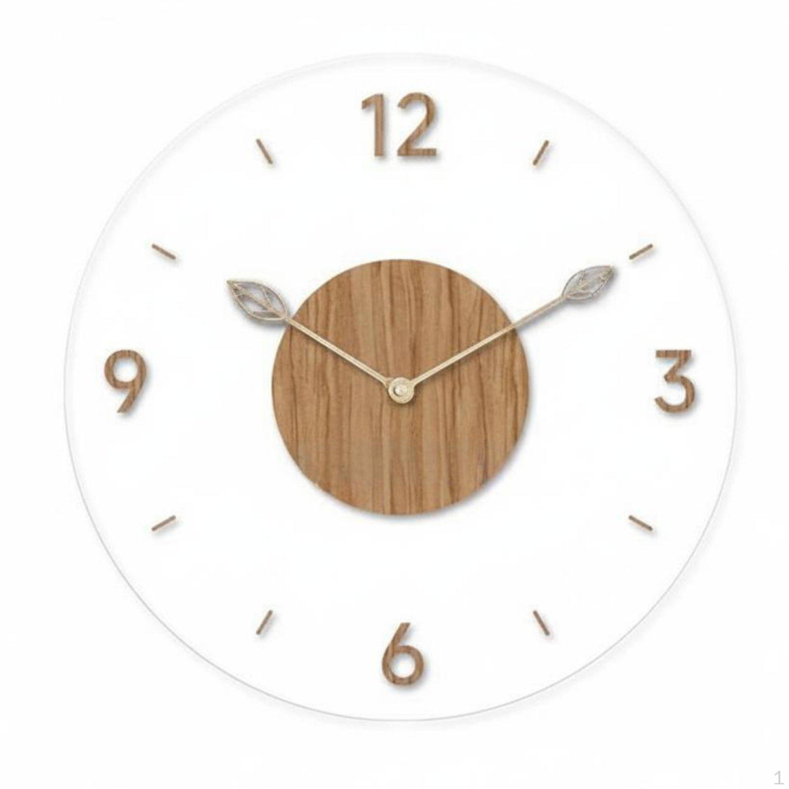Levitating Number Wall Clock NonTicking Transparent Acrylic Easy to Watch for Living Room,