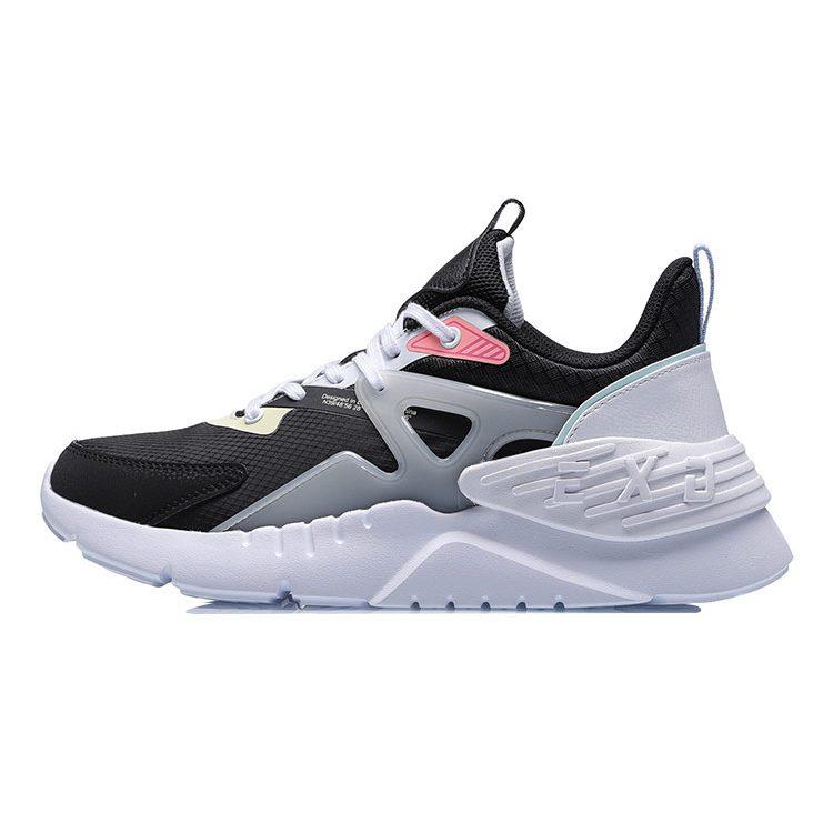 Li Ning EXD Casual Shoes Women's Low Top Black/White/Pink AGLR002-2
