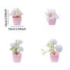 4 Pieces Artificial Flowers in Pot Fake Potted Plants Simulation Bonsai for Bathroom