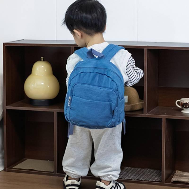Minimalist Kids Backpack With Polyester Texture And Solid Color Design For Daily