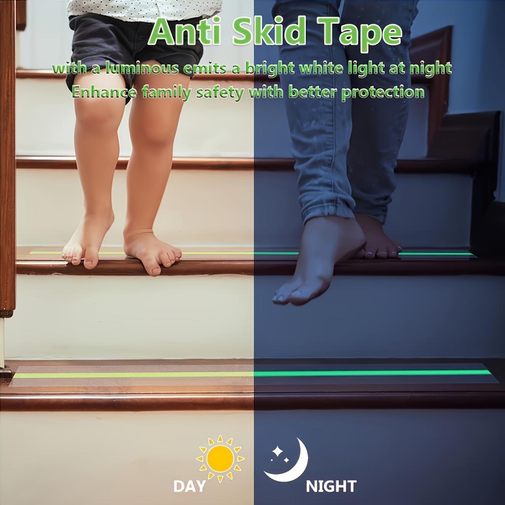 1pc Anti-Slip Tape with Night Light, 5cm x 5m. This transparent grip tape is designed for the elderly and pets