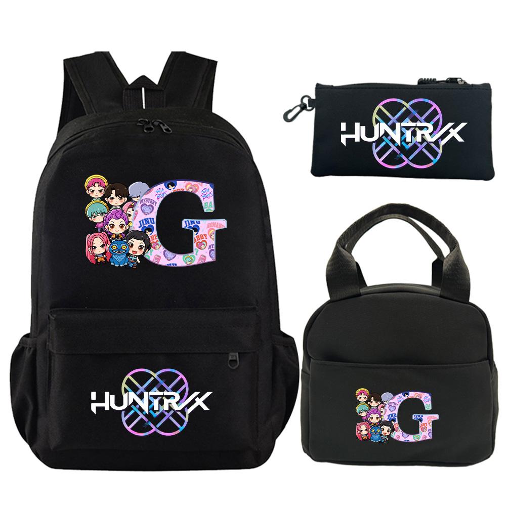 3Pcs/set 26 English Letter Printed Backpack with Shoulder Bag Pencil Case for Teenager Student Boy Girl Schoolbag Large Capacity Bookbag Kid Gift