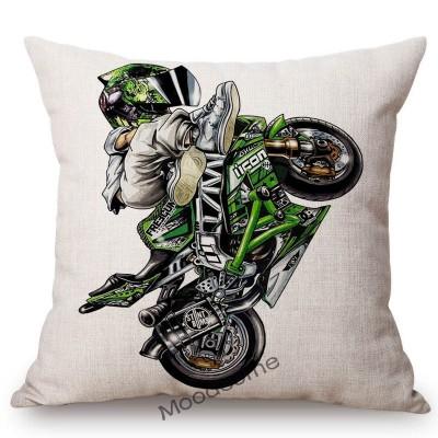 Xtreme Sport Motorcycle Stunting Riding Mtx Cute Cartoon Stunters Decorative Sofa Throw Pillow Case Cotton Linen Cushion Cover