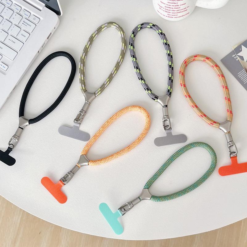 Phone Charm Heavy Metal Keyring Short Lanyard Anti-Lost Keychain Lanyard Solid Finger Strap Premium Key Cord Mobile Phone Rope