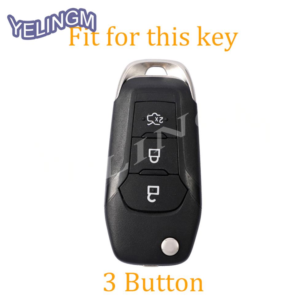 New Tpu Car Key Shell Case Fob For Ford F-150 F-250 F-350 Explorer Ranger Ka Fiesta Mondeo 3 Button Smart Key Cover Keychain