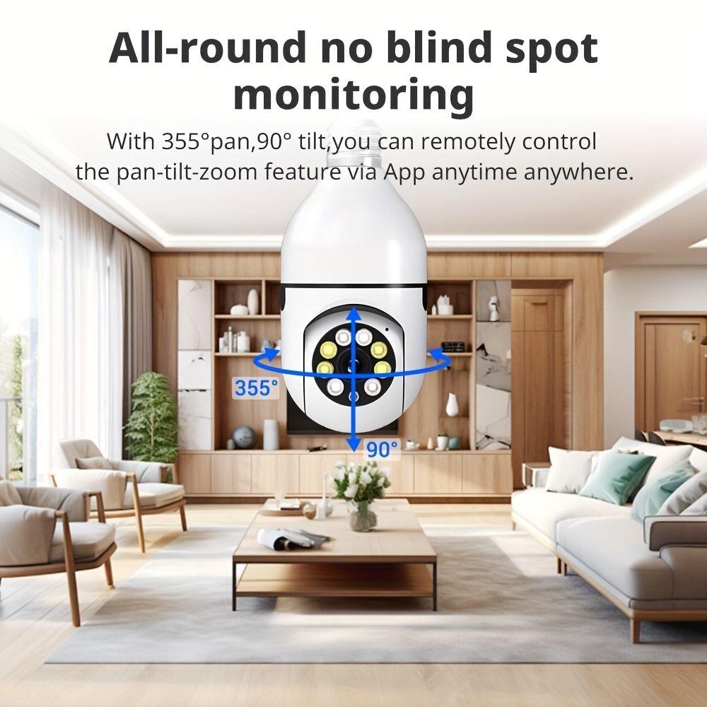360 Degree Light Bulb Security Camera 5GHz WiFi Automatic Human Tracking Wireless WiFi Camera Screw In Design E27 Light Socket