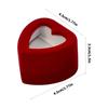 Fashionable Romance Heart Shape Flocking Rings Case Wedding Proposal Jewelry Gifts Box Storage Solution Organizers