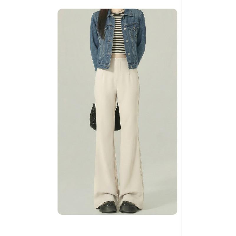 Women S High Waist Flared Dress Pants Slim Fit Casual Trousers