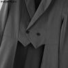INCERUN Men Peak Lapel Solid Color High Low Irregular Splits Maxi Blazer Coats
