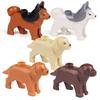 Mattoncini Compatibili Animali per Bambini MOC cane da Polizia con pelo dorato husky bulldog chihuahua modello mattoncini bambini Giocattoli Fai da Te 5p