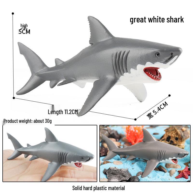 Children's Realistic Megalodon & Great White Shark Marine Life Toy Model