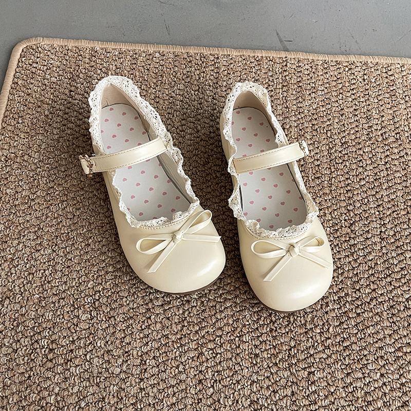 Fashion Spring New Butterfly-knot Women Flats Round Toe Shallow Ladies Casual Ballet Shoes Soft Leather Eelgant Dress Shoes