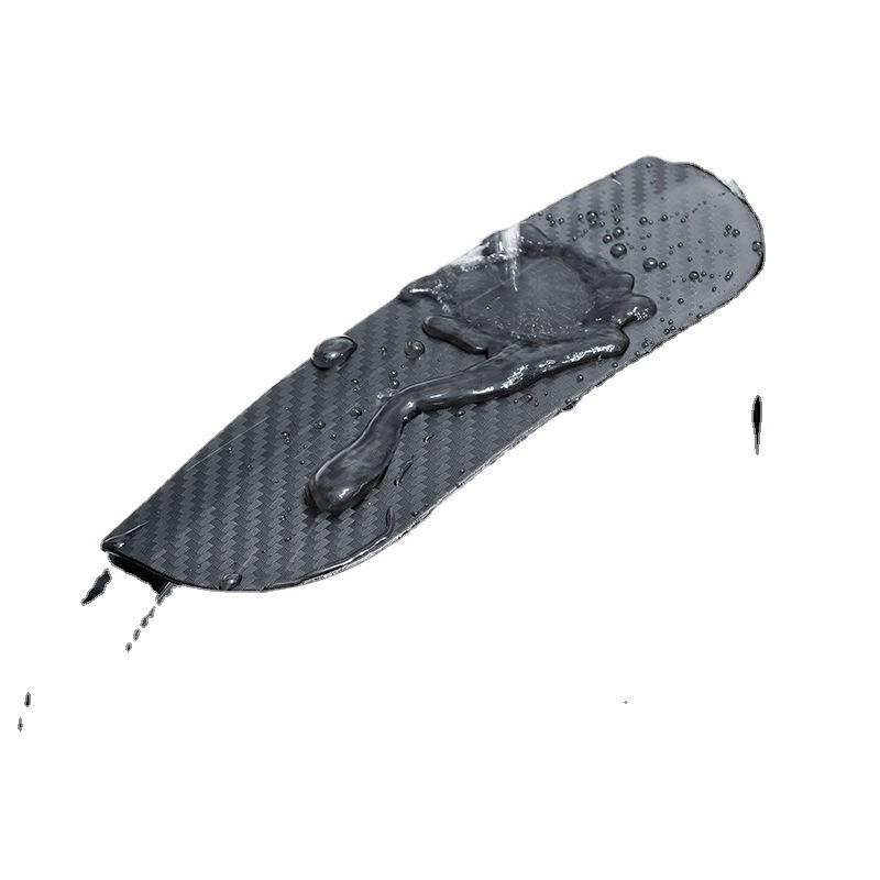 Universal Carbon Fiber Rearview Mirror Rain & Sun Shield with Dustproof Baffle