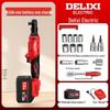 Delixi Electric 90° Right Angle Ratchet Wrench, High Torque Lithium Battery Tool, Professional Grade