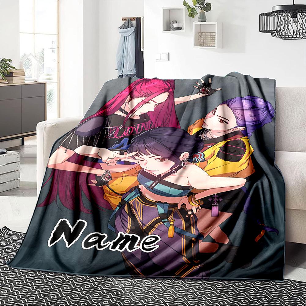 Custom Name Name Fantasy Trio Party Blanket For Couch Bed Plush Cozy Fuzzy Blanket Super Soft Warm Blankets For Fall And Winter 0916207