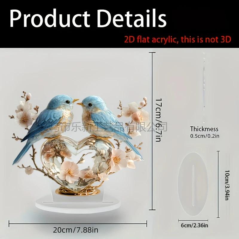 2D Flat Acrylic Standing Brand Ornament Handicraft Animal Peacock Ornament