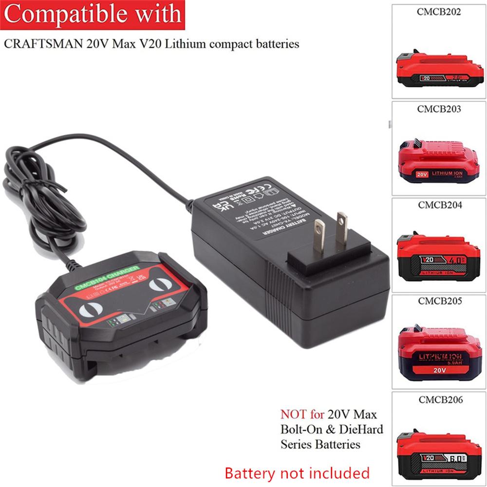 Plug Battery Charger For Craftsman V20 20V Max Series Li-Ion Battery 100V--240V
