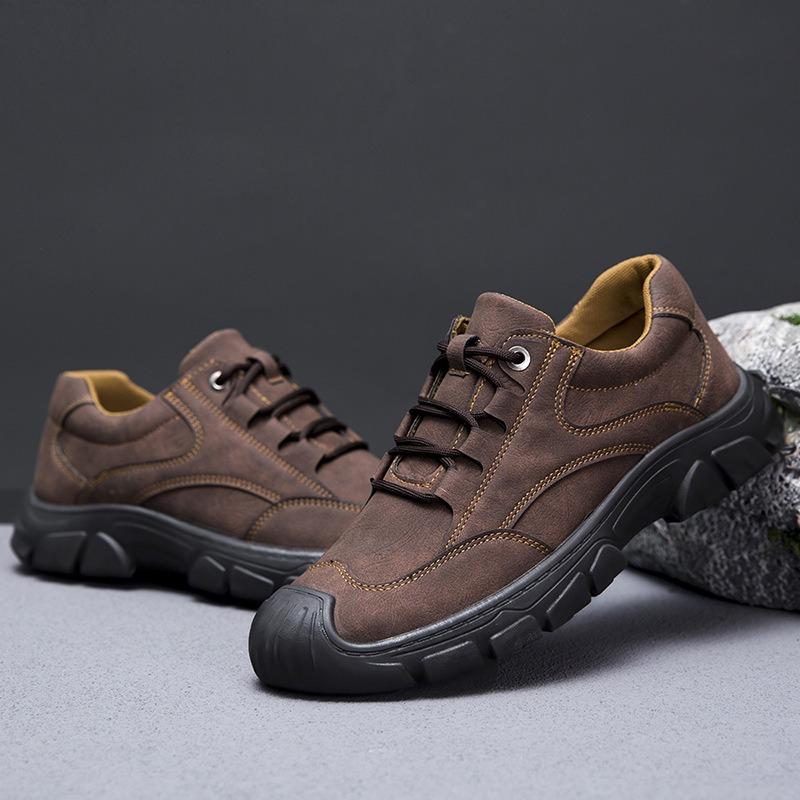 Fashion Men Shoes Casual Fashion Sneakers 2024 Outdoor Sport Hiking Shoes Non Slip Leather Walking Flats Lace Up Comfort Oxfords