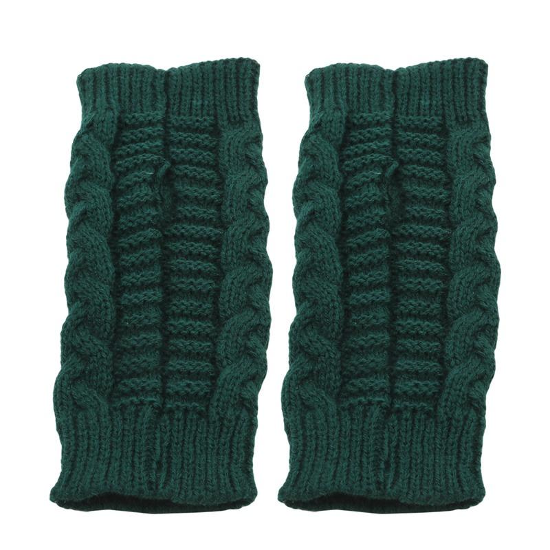 Women Winter Warm Fashion Knitted Arm Fingerless Gloves Outdoor Soft Touchscreen Mittens
