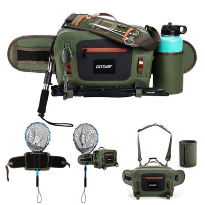 Goture Fishing Bag, 10L Large Capacity, IPX8 Waterproof, 840D TPU Material, Ultra-Lightweight, Fly Fishing Tackle Bag, Multi-functional, Portable, Com
