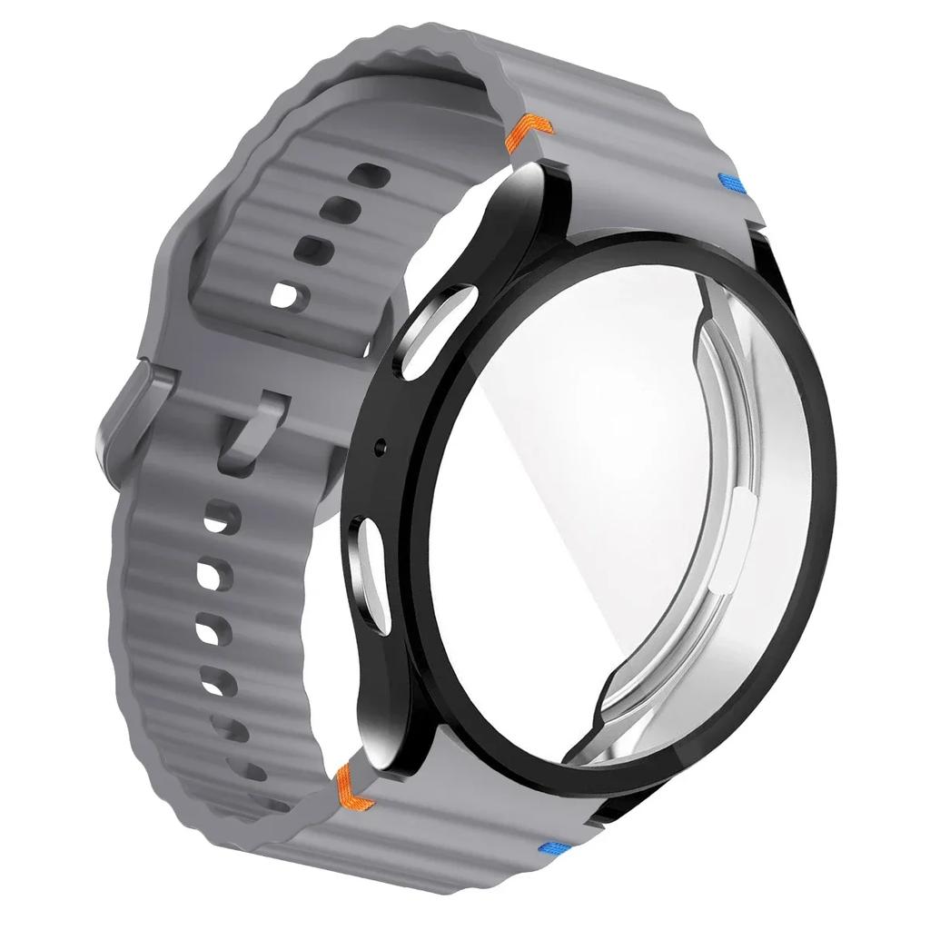 TPU Case+Strap Sports Strap for Samsung Galaxy 7 6 4 5 40mm 44MM Original Silicone Bracelet Soft TPU Case Glass Protective Cover